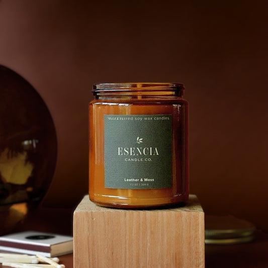 Leather & Moss Soy Candle