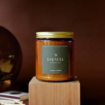 Leather & Moss Soy Candle